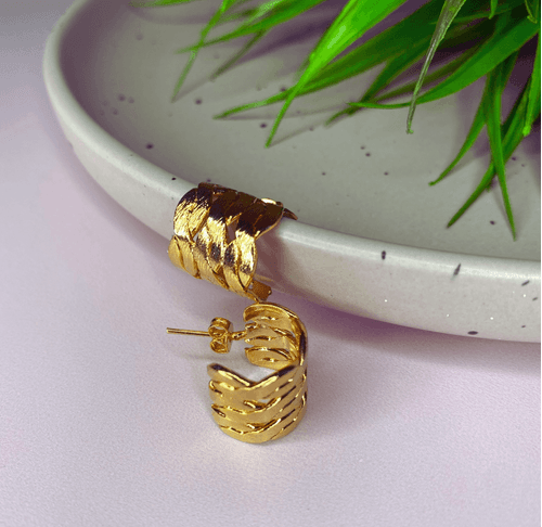 Semi argollas diseno trenzado