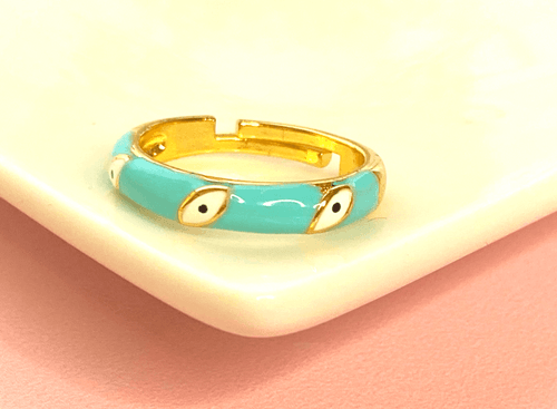 Anillo ojo turquesa