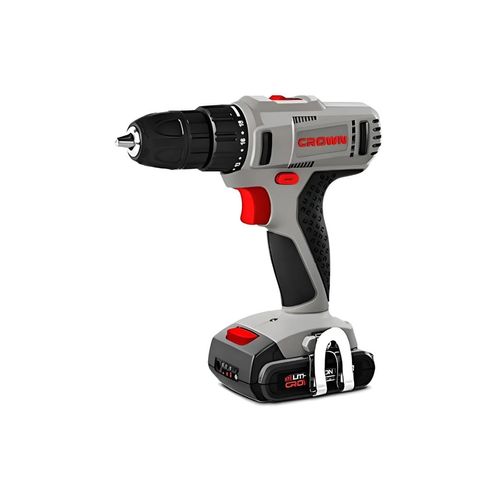 CROWN: TALADRO INALAMBRICO 10mm, 20V Li-ion, 0-450/0-1650rpm, 1,5AH.