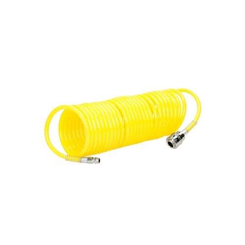 Manguera espiral poliuretano de aire de 8mm y 10 metros largo, color amarilla (8x5mm)
