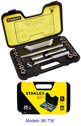 Juego Dados c/Ratchet 1/2" 25pzs STANLEY