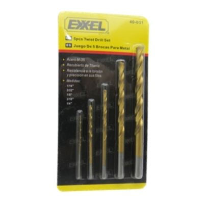 EXXEL Juego de 5 Brocas p/Metal 40-031