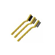 CROWNMAN: Set de 3 piezas de mini cepillos de alambre de acero. Mango de plástico